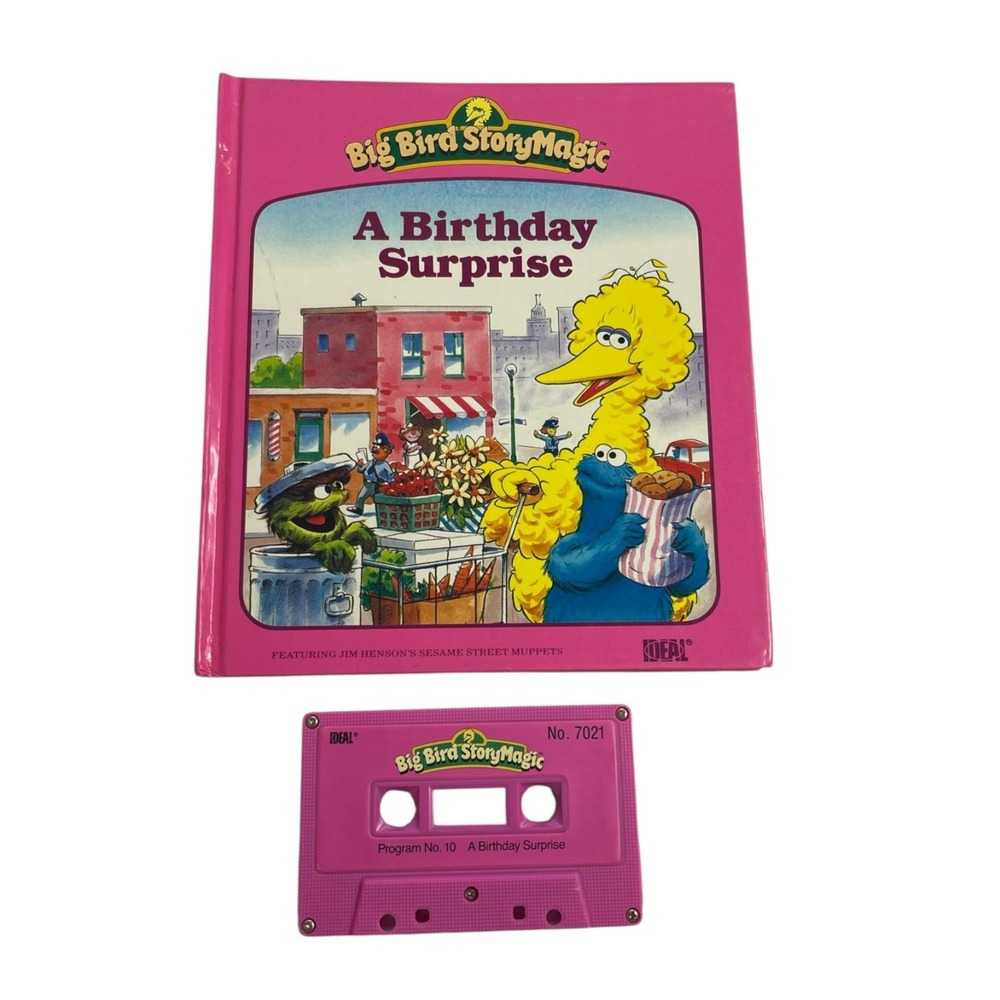 Sesame Street Big Bird Story Magic Book Cassette A Birthday Surprise Ideal